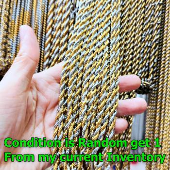 Necklace Stainless W Chain Spiral Silvery Gold Wear Hang 30cm Thai Amulet #17075